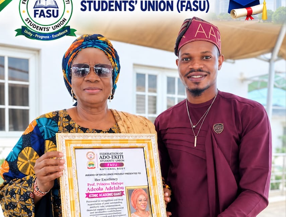Prof. Modupe Adelabu with FASU Rep